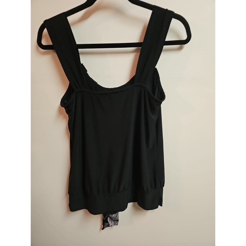 White House Black Market Black Tank With Scarf Woven into Neck Size M - Picture 5 of 5